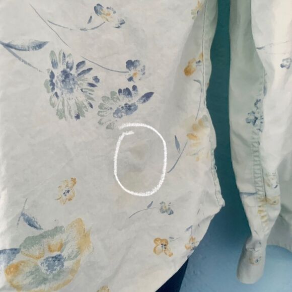 Liz Claiborne Blue Floral Button Down Shirt Size Small - Picture 12 of 12